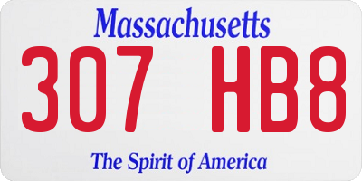 MA license plate 307HB8