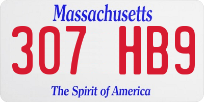 MA license plate 307HB9