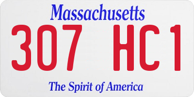 MA license plate 307HC1