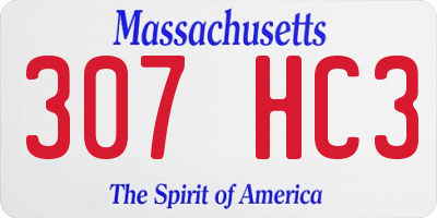 MA license plate 307HC3