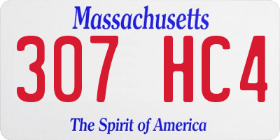 MA license plate 307HC4
