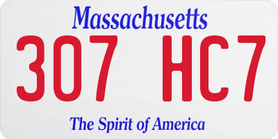 MA license plate 307HC7