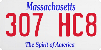 MA license plate 307HC8