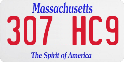 MA license plate 307HC9