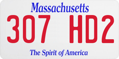 MA license plate 307HD2