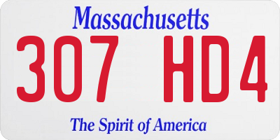 MA license plate 307HD4