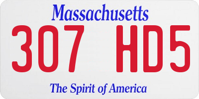 MA license plate 307HD5