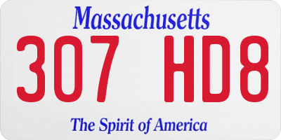 MA license plate 307HD8