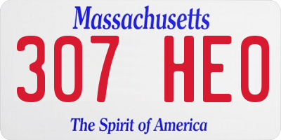 MA license plate 307HE0