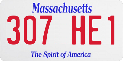 MA license plate 307HE1