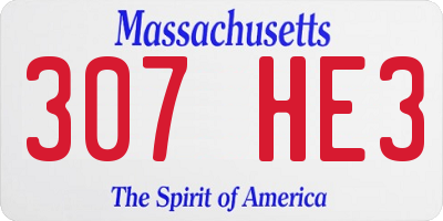 MA license plate 307HE3