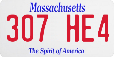 MA license plate 307HE4