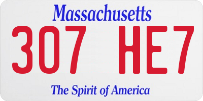 MA license plate 307HE7