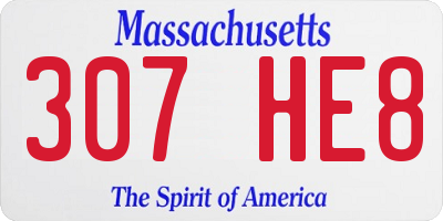 MA license plate 307HE8