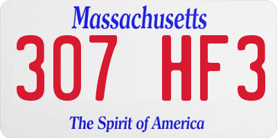 MA license plate 307HF3
