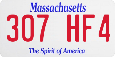MA license plate 307HF4