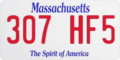 MA license plate 307HF5