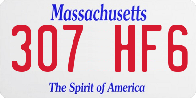MA license plate 307HF6