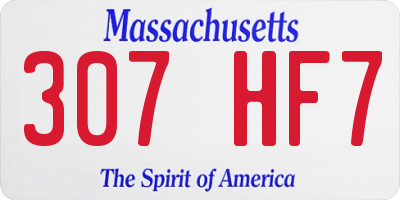 MA license plate 307HF7