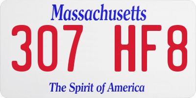 MA license plate 307HF8