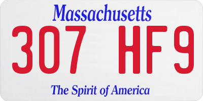 MA license plate 307HF9