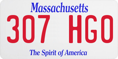 MA license plate 307HG0
