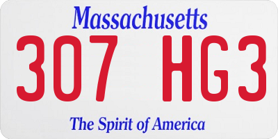MA license plate 307HG3