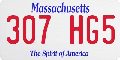 MA license plate 307HG5