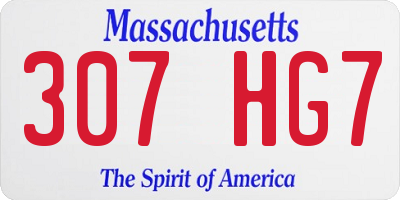 MA license plate 307HG7