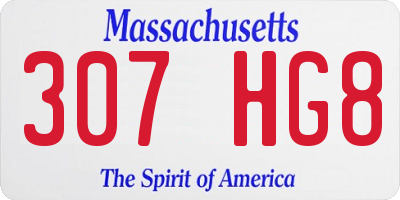 MA license plate 307HG8