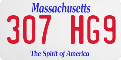 MA license plate 307HG9