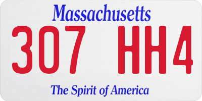 MA license plate 307HH4