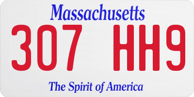 MA license plate 307HH9