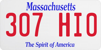 MA license plate 307HI0