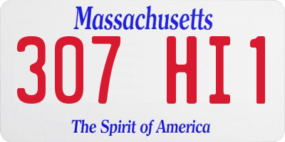 MA license plate 307HI1