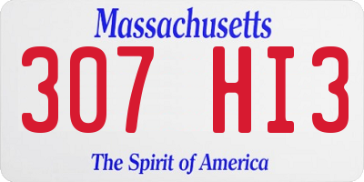 MA license plate 307HI3