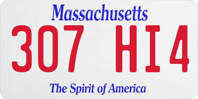 MA license plate 307HI4
