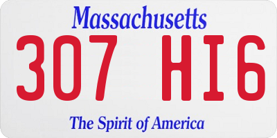 MA license plate 307HI6
