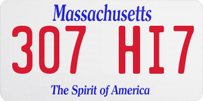 MA license plate 307HI7