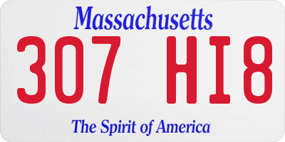 MA license plate 307HI8