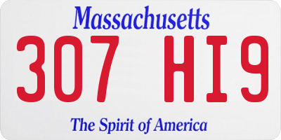 MA license plate 307HI9