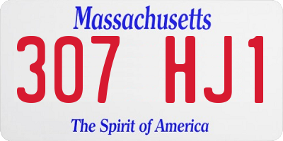 MA license plate 307HJ1