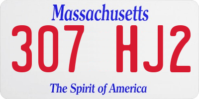MA license plate 307HJ2