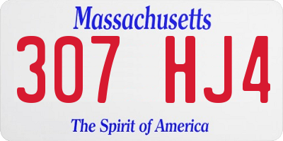 MA license plate 307HJ4