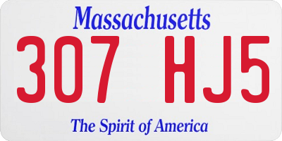MA license plate 307HJ5