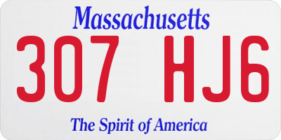 MA license plate 307HJ6
