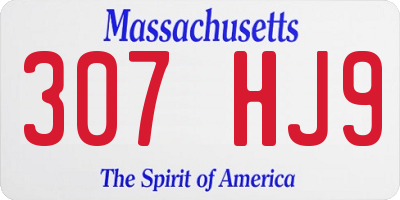 MA license plate 307HJ9