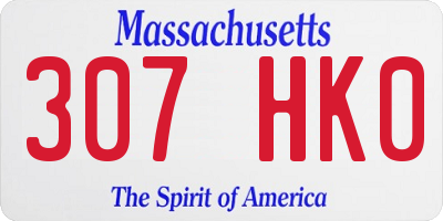 MA license plate 307HK0