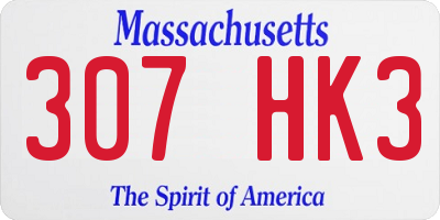 MA license plate 307HK3