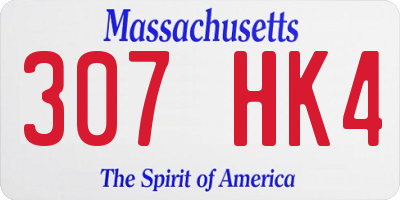 MA license plate 307HK4